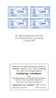 Sweden 1987 Reprint Linköping Local Post, Blue 8 øre In Bloc Of Four  - See Back Side For Rates - Lokale Uitgaven