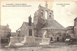 Dépt 48 - SAINT-ALBAN-SUR-LIMAGNOLE - Place De L'Église - Monument Aux Morts De La Grande Guerre - Saint Alban Sur Limagnole