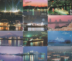 Japan, 12 Different Cards With Ships, Boats, Ferries, And Other Maritime Stuff, 2 Scans.   12 - Boten