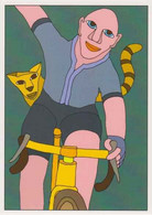 Cpm 1741/566 ERGON - Homme à Bicyclette - Chat - Vélo - Cyclisme - Bicycle - Illustrateur - Peintre - Ergon