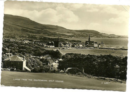 LARGER SIZED REAL PHOTOGRAPHIC POSTCARD - LARGS FROM THE ROUTENBURN GOLF COURSE - LARGS - AYRSHIRE - Ayrshire