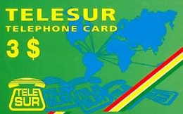 SURINAME : SUR06 3$ Green TELESUR TELEPHONE CARD USED - Surinam