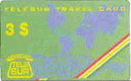 SURINAME : SUR03 3$ Green TELESUR TRAVEL CARD USED - Suriname