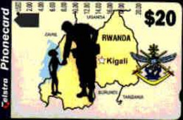 RWANDA : RWA03 $20.00 Soldier And Child USED - Ruanda