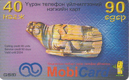 MONGOLIA : MNGR01 40U:90days MobiCard Prehistoric Pot USED - Mongolia