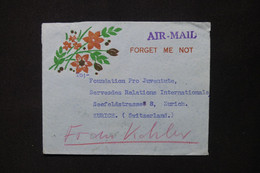 INDE - Enveloppe Illustrée Pour La Suisse En 1954, Affranchissement Au Verso - L 82928 - Briefe U. Dokumente