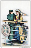 Uniform Militair - Illustrateur Clarence F. Underwood - Künstler AK 1913; Junges Paar Auf Dem Schiff, Couple On A Boat - Underwood, Clarence F.