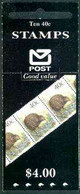 Booklet - New Zealand 1990 $4.00 Booklet Containing Pane Of 10 X Brown Kiwi 40c, Pristine, SG SB 53 - Booklets