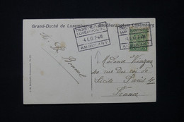 LUXEMBOURG - Oblitération Ambulant Sur Carte Postale En 1912 Pour Paris - L 82945 - 1907-24 Coat Of Arms