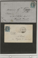 2 LETTRES AFFRANCHIES N° 29 SUR LETTRE OBLITERATION LOSANGE 2145 LYON -ANNEE 1868 - - 1849-1876: Classic Period