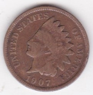 Etats-Unis . One Cent 1907 . Indian Head - 1859-1909: Indian Head