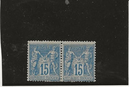 TYPE SAGE -N° 90 PAIRE NEUVE AVEC CHARNIERE -ANNEE 1878 - COTE : 120 € - 1876-1898 Sage (Tipo II)