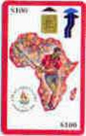 ZIMBABWE : ZIM05 $100 Map Of Africa + Hockey USED - Simbabwe