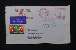 INDE - Devant D'enveloppe De Calcutta Pour L 'Allemagne En 1963 Avec Vignette, Oblitération Mécanique - L 82976 - Covers & Documents