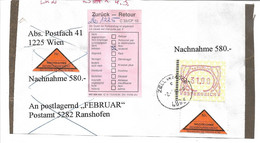 1580m: Heimatbeleg 4893 Zell Am Moos 1995, Automatenmarken- Frankatur Nachnahme Portogerecht - Vöcklabruck