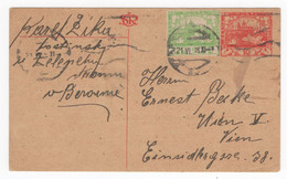 1921. CZECHOSLOVAKIA,STATIONERY CARD USED TO VIENNA, AUSTRIA - Non Classés