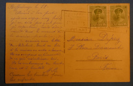 E11 LUXEMBOURG BELLE CARTE 1921 BOFFERHANGE ? POUR PARIS FRANCE + CACHET AMBULANT VUE DE GRUND + "CONSERVE LES TIMBRES" - 1921-27 Charlotte Front Side