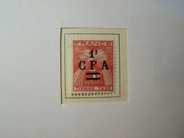 REUNION - 1946 - Timbre TAXE - Surcharge Sur Type Gerbes Entrelacées 1fr CFA Sur 3fr - Neuf * Trace De Charnière - Timbres-taxe