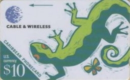 BVI : GEN214A US$10 Caraibian Card+ Lizzard 214A MINT - Jungferninseln (Virgin I.)