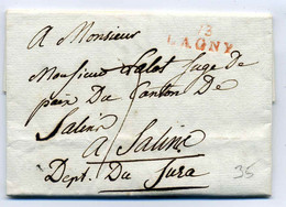 73 LAGNY ( En Rouge) / Dept Seine Et Marne / 1816    " Amélioration De Date Par Rapport Au Catalogue Baudot" - 1801-1848: Precursors XIX