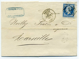 Lettre De CETTE / Banque Et Recouvrement  S François   / Dept 33 Herault / 1866 - 1849-1876: Période Classique