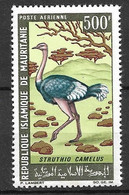 Mauritanie Poste Aérienne  N° 66 Autruche    Neuf * *  B/TB   - Straussen- Und Laufvögel