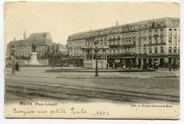 CPA - Carte Postale - Belgique - Mons - Place Léopold - 1902 (DG15524) - Mons