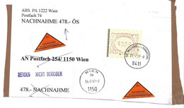 1581g: Heimatbeleg 9411 St. Michael Im Lavanttal, Automatenmarken- Frankatur Nachnahme Portogerecht - Wolfsberg