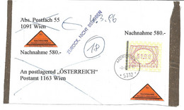 1581f: Heimatbeleg 5310 Mondsee, Automatenmarken- Frankatur Nachnahme Portogerecht - Vöcklabruck