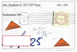 1581c: Heimatbeleg 9100 Völkermarkt 15.7.96, Automatenmarken- Frankatur Nachnahme Portogerecht - Völkermarkt