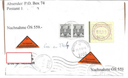 1581a: Heimatbeleg 2304 Orth An Der Donau 20.3.96, Automatenmarken- Frankatur Nachnahme Portogerecht - Gänserndorf