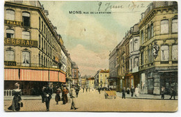 CPA - Carte Postale - Belgique - Mons -  Rue De La Station  - 1912 (DG15533) - Mons
