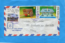 Marcophilie-lettre+thematic-Costa Rica>Françe- Cad-1972-4stamps N°470 Scouts+A452 - Costa Rica