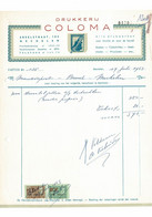 VP FACTURE BELGIQUE 1956 (V2030) DRUKKERIJ IMPRIMERIE (1 Vue) COLOMA - MECHELEN Abeelstraat, 102 - Printing & Stationeries