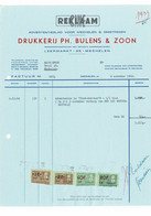 VP FACTURE BELGIQUE 1962 (V2030) DRUKKERIJ IMPRIMERIE (1 Vue) CINE REKLAAM Ph BULENS - MECHELEN Leermarkt, 35 - Printing & Stationeries