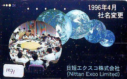 TELECARTE JAPAN *  ESPACE (1071)  GLOBE * SATELLITE * TERRESTRE * MAPPEMONDE * Telefonkarte Phonecard JAPAN * - Raumfahrt