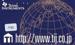 TELECARTE JAPAN *  ESPACE (1088) GLOBE * SATELLITE * TERRESTRE * MAPPEMONDE * Telefonkarte Phonecard JAPAN * - Spazio