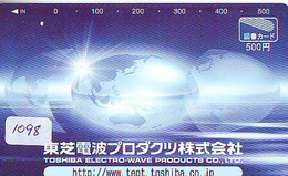 Carte Prépayée Japon  ESPACE (1098)  GLOBE * SATELLITE * TERRESTRE * MAPPEMONDE * Telefonkarte Phonecard JAPAN * - Spazio