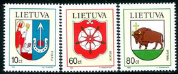 LITHUANIA 1994 Town Arms.MNH / **.  Michel 563-65 - Lituanie