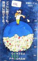 Carte Prépayée Japon  ESPACE (1128)  GLOBE * SATELLITE * TERRESTRE * MAPPEMONDE * Telefonkarte Phonecard JAPAN * - Spazio