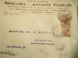 BUSTA  VIGEVANO DITTE  RIUNITE SIMCASI A E  A FERRARI SCATOLE  CALZATURE ECC  VB1927 HV2694 - Vigevano