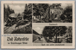 Bad Rothenfelde - S/w Mehrbildkarte 20   Ich Komme !   Mit Lokomotive Dampflok - Bad Rothenfelde