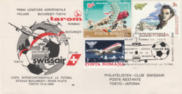 Rumänien-Flugpost-Brief Nach Tokyo Für De Internationalen Fussball 1986 - Storia Postale