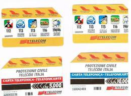 TELECOM ITALIA - C.& C. 2534.2535 - PROTEZIONE CIVILE TELECOM BILINGUE AA (SERIE DI 2 SCHEDE DIVERSE)   - USATE - Públicas Especiales O Conmemorativas