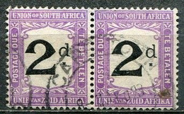 Union Of South Africa Postage Due, Südafrika Portomarken Mi# 3 Gestempelt/used - Pair - Portomarken