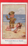 WORLD WAR ONE   RED CROSS   GET UP OR I'LL BOMB YOUR HOSPITAL  HUMOUR   ART LUDGATE  1918 - Croce Rossa