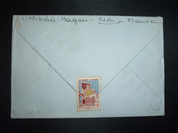 LETTRE Pour FRANCE TP 15F OBL.21-4 1950 RICH MAROC + VIGNETTE CONTRE LA TUBERCULOSE 1949 - Lettere