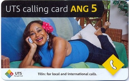 CURACAO : CUR04 ANG 5 Girl In Sofa USED - Antilles (Neérlandaises)