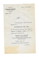 1938 BEZIERS - PENSIONNAT IMMACULEE CONCEPTION - DISTRIBUTION DE PRIX PRESIDENCE JEAN MONNIN INDUSTRIEL - Documenti Storici