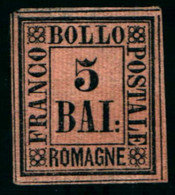 27894) ROMAGNE-5 Baj • Cifra In Cornice Rettangolare • Nero Su Violetto-MLH* - Romagna